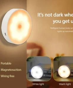 Motion Sensor LED Night Light USB Rechargeable Night Lamp For Kitchen Cabinet Wardrobe Lamp Staircase Wireless LED Closet Light