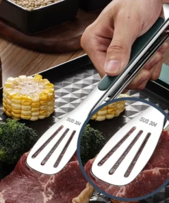 1pc Non Slip Stainless Steel Food Tongs Meat Salad Bread Clip Barbecue Grill Buffet Clamp Cooking Tools Kitchen Accessories