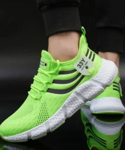 Men Casual Sport Shoes Breathable Lightweight Sneakers Outdoor Mesh Black Running Shoes Athletic Jogging Tenis Walking Shoes