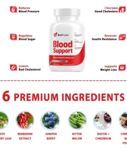 BioPulse Blood Support, Advanced Formula for Blood Sugar Balance, Natural, Safe, Zero Side Effect, FDA Approved