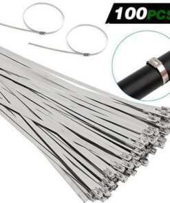 100PCS Multi-Purpose Locking Cable Metal Zip Ties