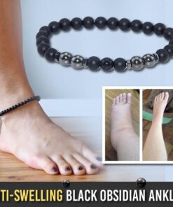 Anti-Swelling Black Obsidian Anklet