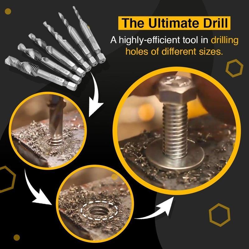 6pcs Thread Tap Drill Bits Set - Image 2