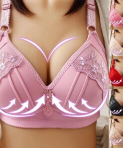 2021 New Real Plus Size Embroidered Non-Wired Bra