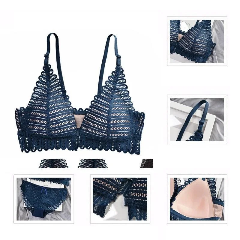 Breathy Front Buckle Lace Bra - Image 3