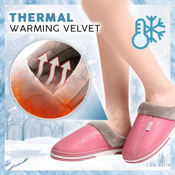 Waterproof PU Warm Slippers - Image 3