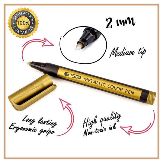 Glittered Waterproof Paint Markers-10pcs - Image 3