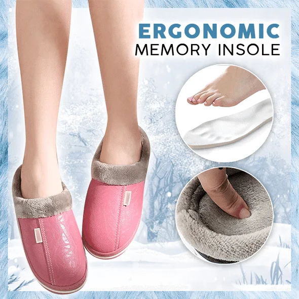 Waterproof PU Warm Slippers - Image 4