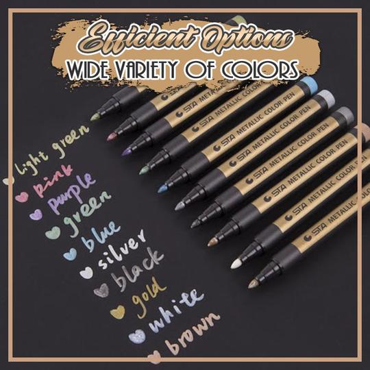 Glittered Waterproof Paint Markers-10pcs - Image 4