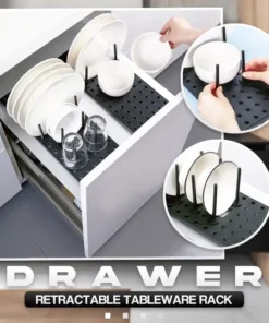 Drawer Retractable Tableware Rack
