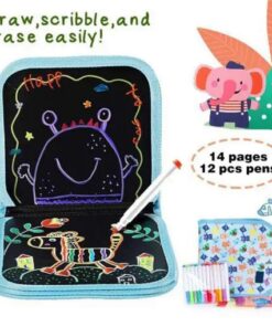 Portable Erasable Doodle Pad Drawing Pad (12 Pens Included)
