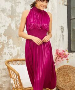 Waist Pleated Dress