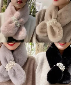 Winter Diamond Faux Fur Wrap Scarf